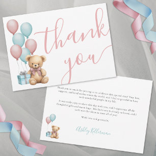 We Can Bearly Wait Bear Baby Shower Thank You Card