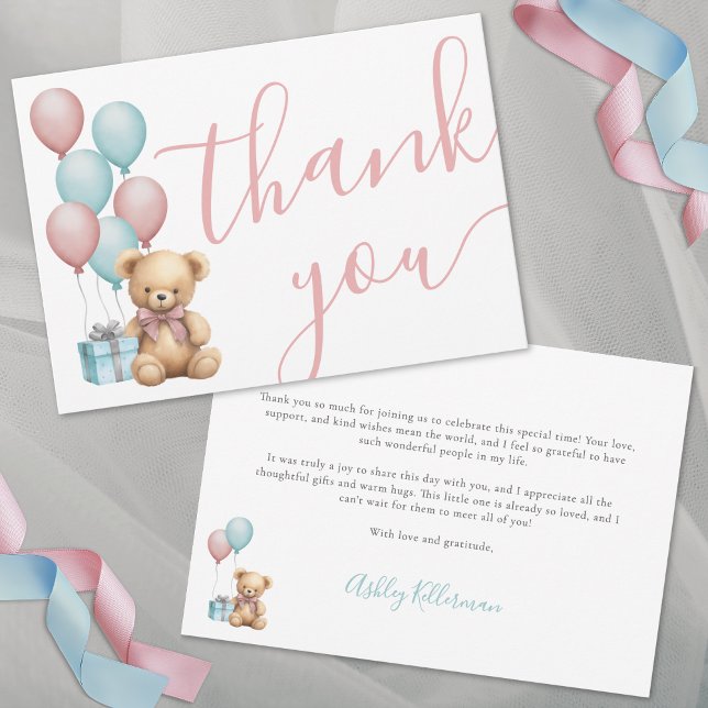 We Can Bearly Wait Bear Baby Shower Thank You Card (We Can Bearly Wait Bear Baby Shower Thank You Card)