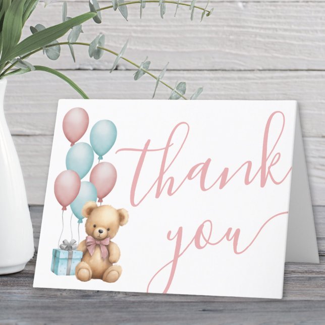 We Can Bearly Wait Bear Baby Shower Thank You Card (We Can Bearly Wait Bear Baby Shower Thank You Card)