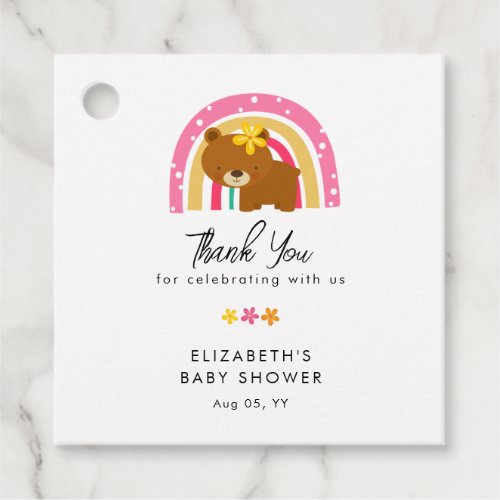 We Can Bearly Wait Bear Baby Shower Thank You Favor Tags