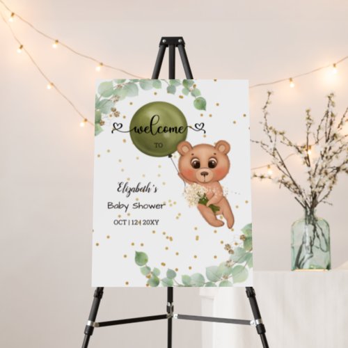 We Can Bearly Wait Bear Baby Shower Welcome Foam Board