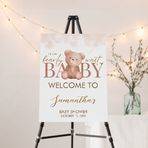 We Can Bearly Wait Bear Baby Shower Welcome Sign