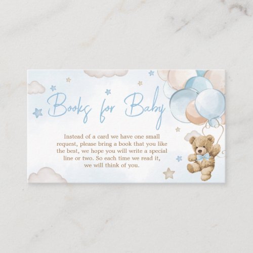 We Can Bearly Wait Bear Balloon Books for Baby Enclosure Card