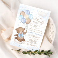 We Can Bearly Wait Bear Balloon Boy Baby Shower 