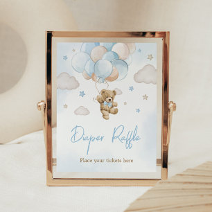 We Can Bearly Wait Bear Balloon Diaper Raffle Poster