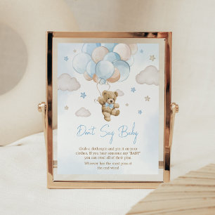 We Can Bearly Wait Bear Balloon Don't Say Baby Poster