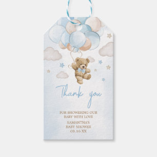 We Can Bearly Wait Bear Balloon Favor Tags