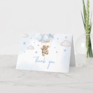 We Can Bearly Wait Bear Balloon Letterpress Thank You Card