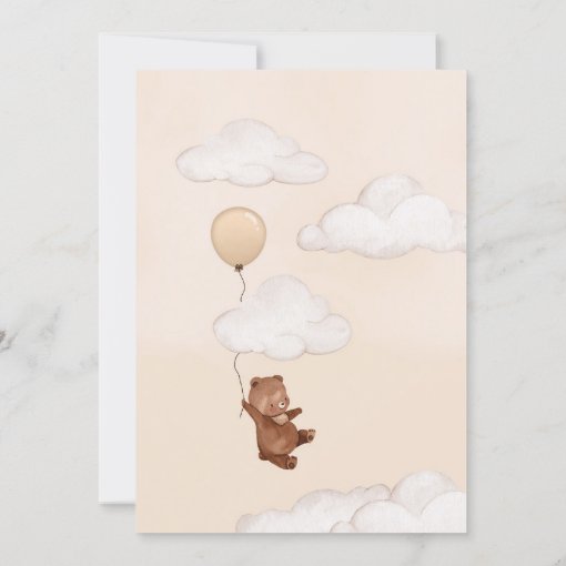 We Can Bearly Wait Bear Balloons Girl Baby Shower Invitation | Zazzle