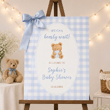 We Can Bearly Wait Bear Boy Baby Shower Welcome