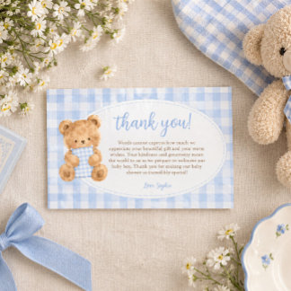 We Can Bearly Wait Bear Boy Thank You Note Card