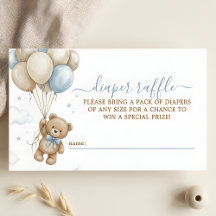 We Can Bearly Wait Bear Diaper Raffle Baby Shower