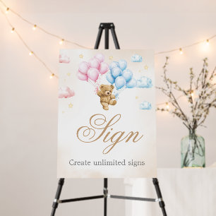 We Can Bearly Wait Bear Gender Reveal Sign
