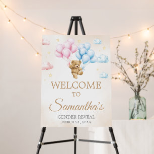 We Can Bearly Wait Bear Gender Reveal Welcome Sign