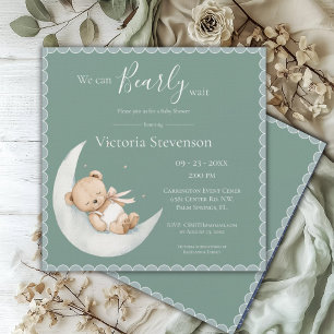 We Can Bearly Wait Bear Green Baby Shower