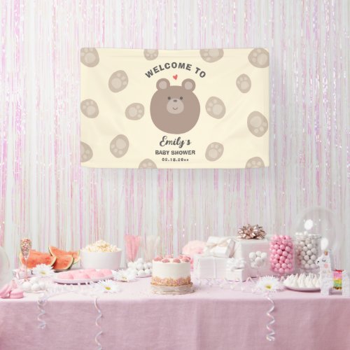 We Can Bearly Wait Beary Cute Baby Shower Welcome Banner