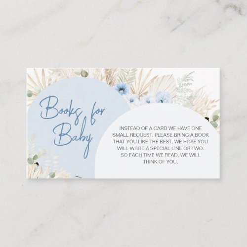 We Can Bearly Wait Blue Baby Shower Books for Baby Enclosure Card