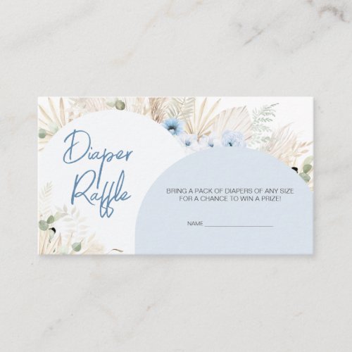 We Can Bearly Wait Blue Baby Shower Diaper Raffle Enclosure Card
