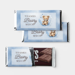 We Can Bearly Wait Blue Baby Shower Large Hershey Bar Favors