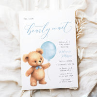 We Can Bearly Wait Blue Balloon Boy Baby Shower