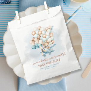 We Can Bearly Wait Blue Balloons Baby Shower Favor Bag