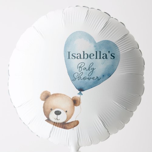 We Can Bearly Wait Blue Boy Baby Shower Balloon