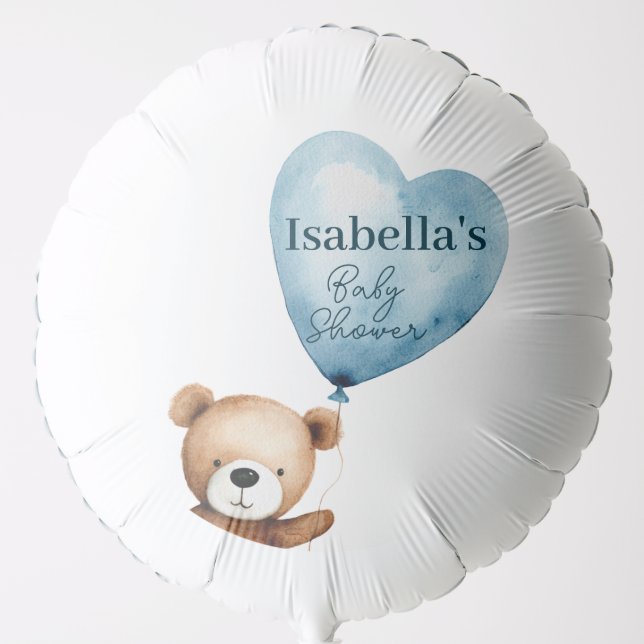 We Can Bearly Wait Blue Boy Baby Shower Balloon (Front)