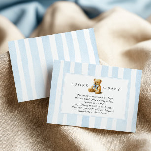 We Can Bearly Wait Blue Stripes Books for Baby Enclosure Card
