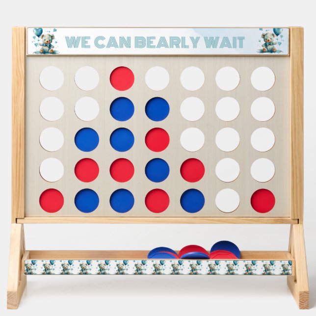 We Can Bearly Wait Blue Teddy Bear Fast Four (Front)