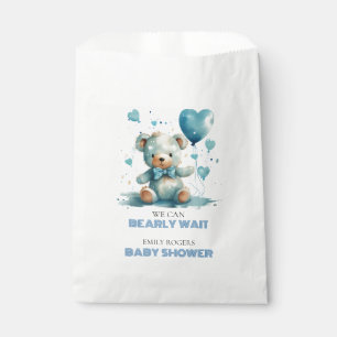 We can bearly wait Blue Teddy Bear Favor Bag