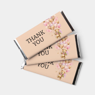 We Can Bearly Wait Blush Pink And Gold Abstract Hershey Bar Favors