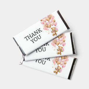 We Can Bearly Wait Blush Pink And Gold Abstract Hershey Bar Favors