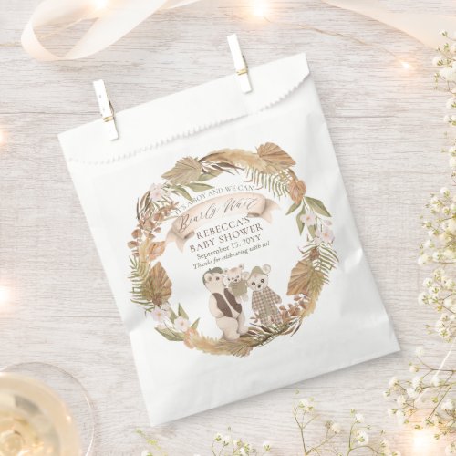 We Can Bearly Wait Boho Bear Family Baby Shower Favor Bag