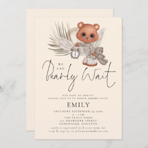 We Can Bearly Wait Boho Chic Baby Shower Invitation