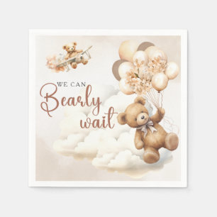 We Can Bearly Wait Boho Gender Neutral Baby Shower Napkins