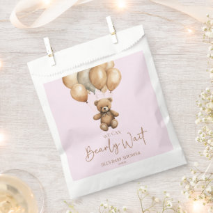 We Can Bearly Wait Boho Teddy Bear Baby Shower Favor Bag