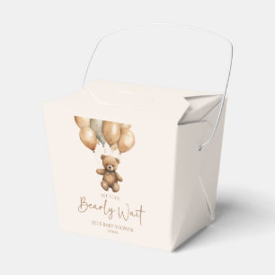 We Can Bearly Wait Boho Teddy Bear Baby Shower Favor Boxes