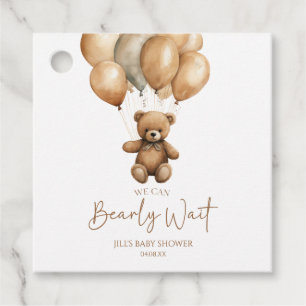 We Can Bearly Wait Boho Teddy Bear Baby Shower Favor Tags