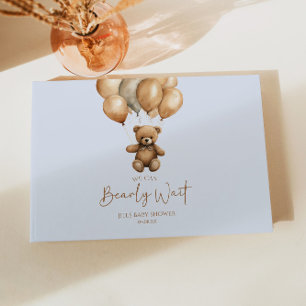 We Can Bearly Wait Boho Teddy Bear Baby Shower Guest Book