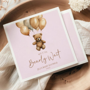 We Can Bearly Wait Boho Teddy Bear Baby Shower Napkins