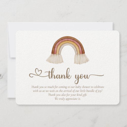 We Can Bearly Wait  Boho Toy Thank You Card