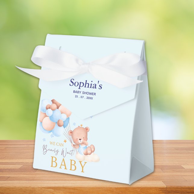 We Can Bearly Wait, Boy Baby Shower Favor Boxes (Creator Uploaded)