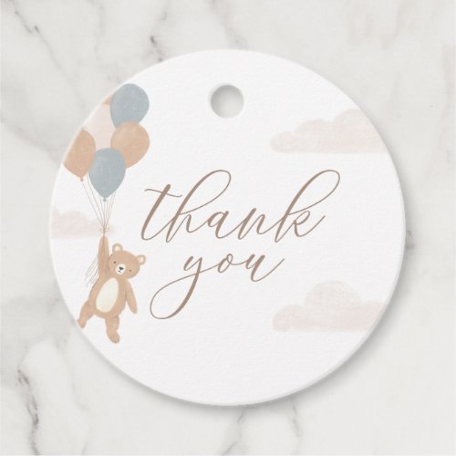 We Can Bearly Wait Boy Baby Shower Favor Tags