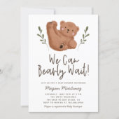 We Can Bearly Wait Boy Baby Shower Invitation (Front)
