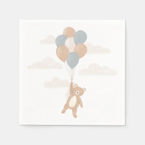 We Can Bearly Wait Boy Baby Shower Napkins