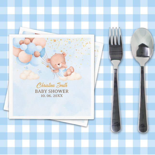 We Can Bearly Wait , Boy Baby Shower Napkins (Creator Uploaded)