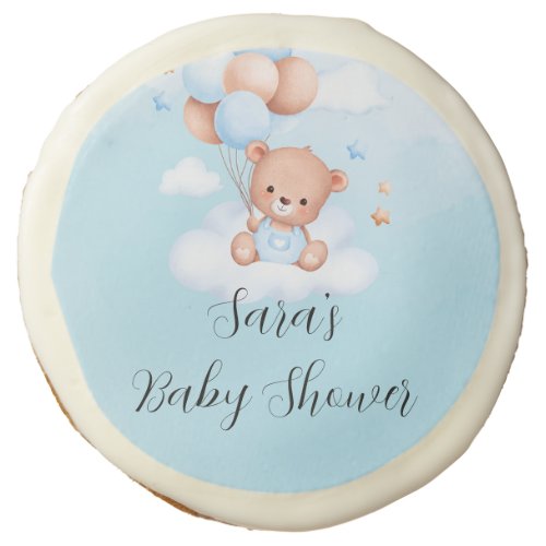 We Can Bearly Wait Boy Baby Shower  Sugar Cookie