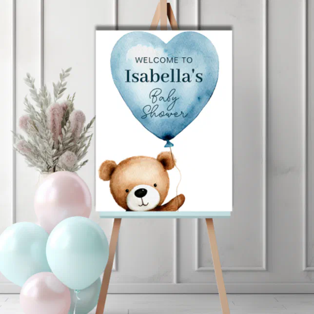 We Can Bearly Wait Boy Baby Shower Sign Zazzle