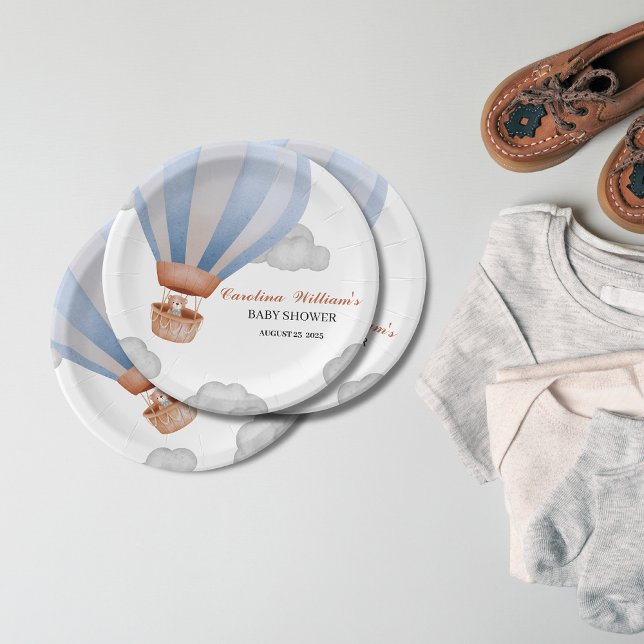 we can bearly wait Boy cub baby shower Paper Plates (Creator Uploaded)