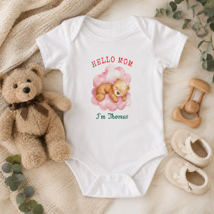 We Can Bearly Wait Boy Cute Bear Baby Shower  Bodysuit